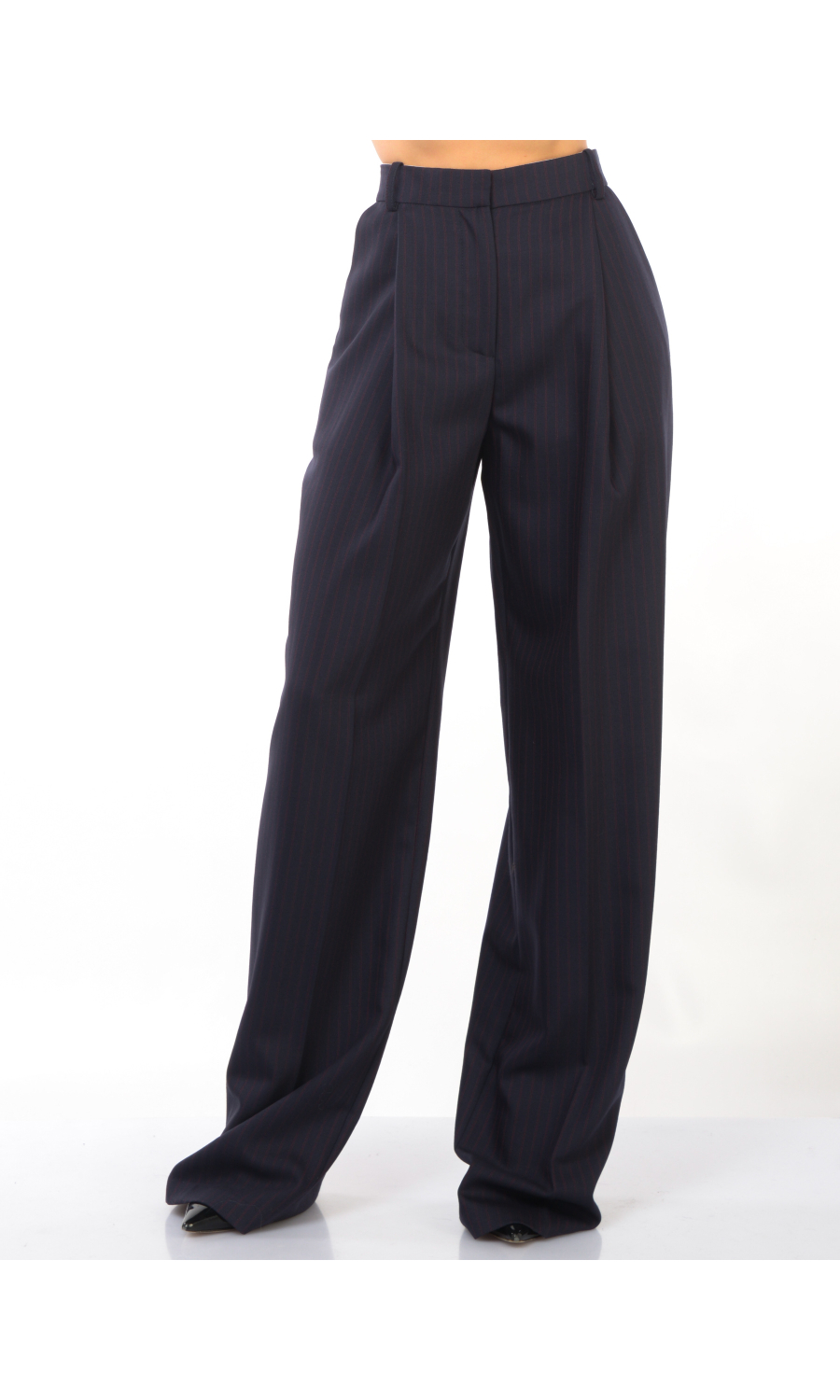 pantalone da donna Elisabetta Franchi in fresco lana gessato