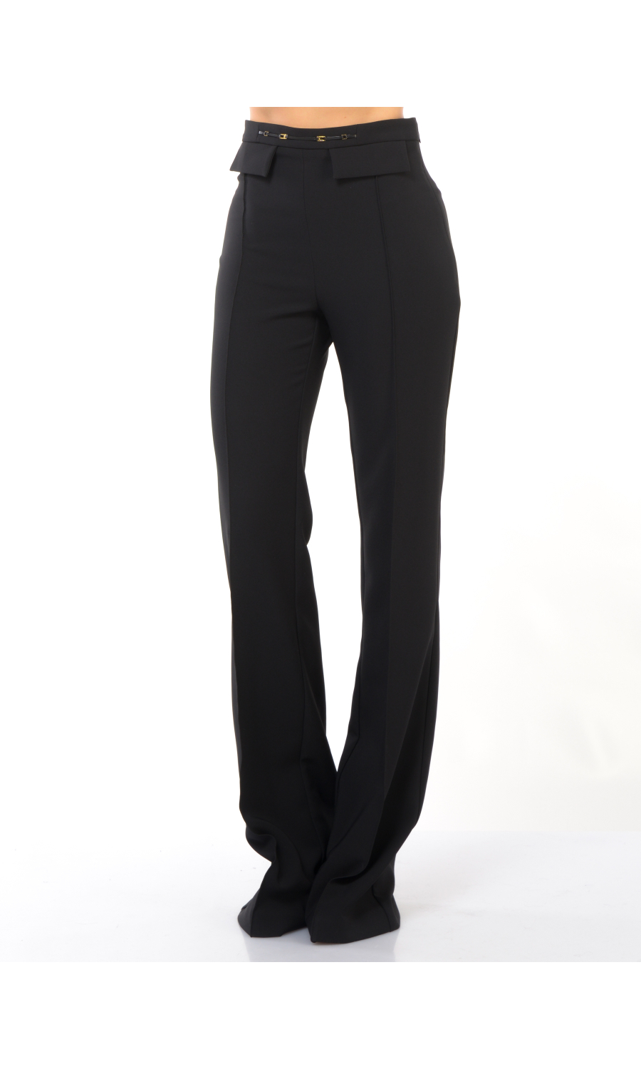 pantalone da donna Elisabetta Franchi Essentials in doppio crepe