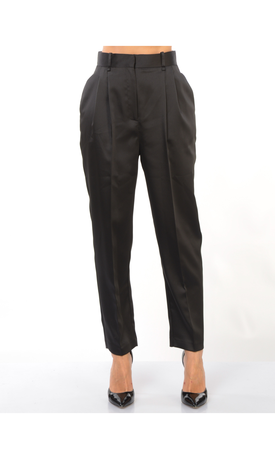 pantalone da donna Elisabetta Franchi in raso con pinces