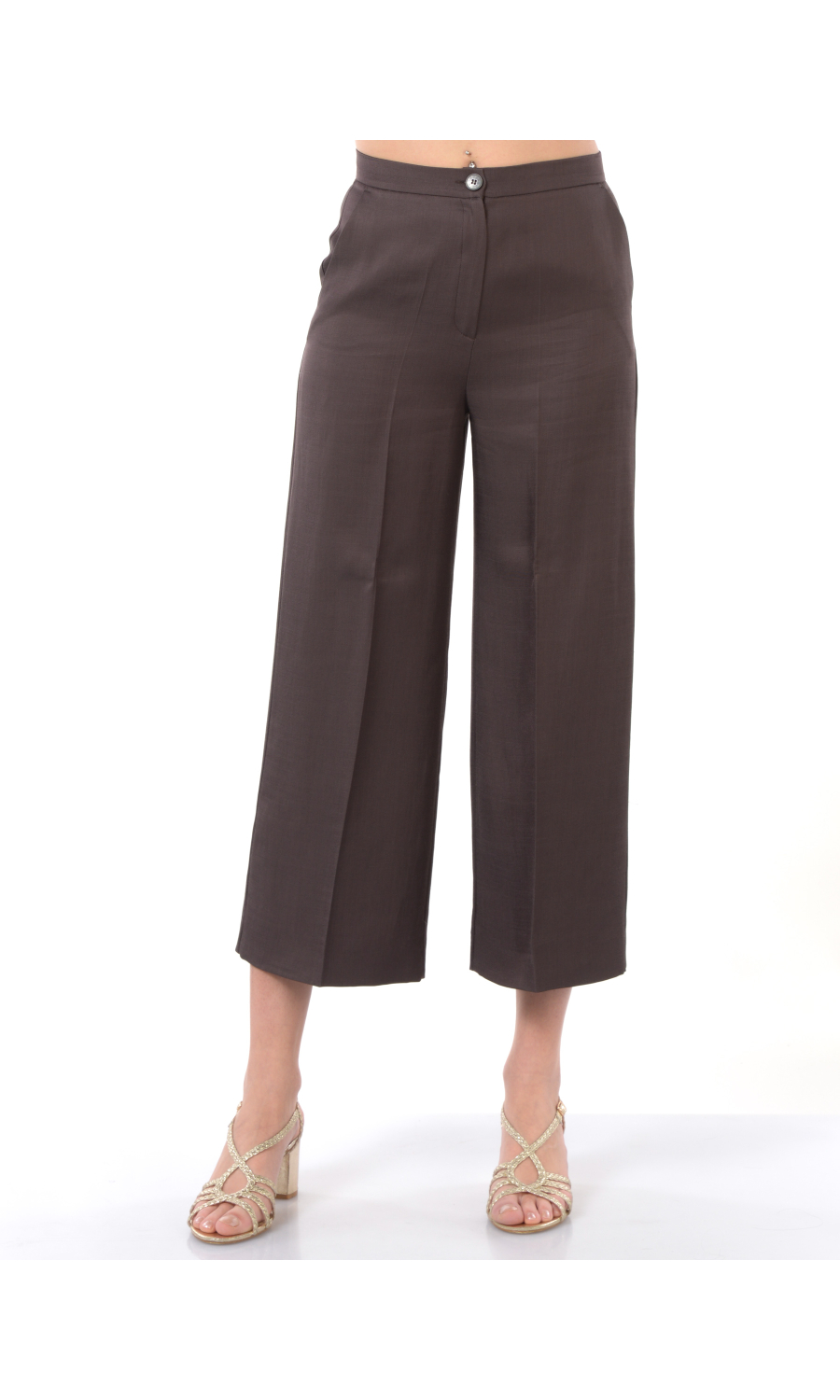 pantalone da donna Emme By Marella ampio in viscosa e lino