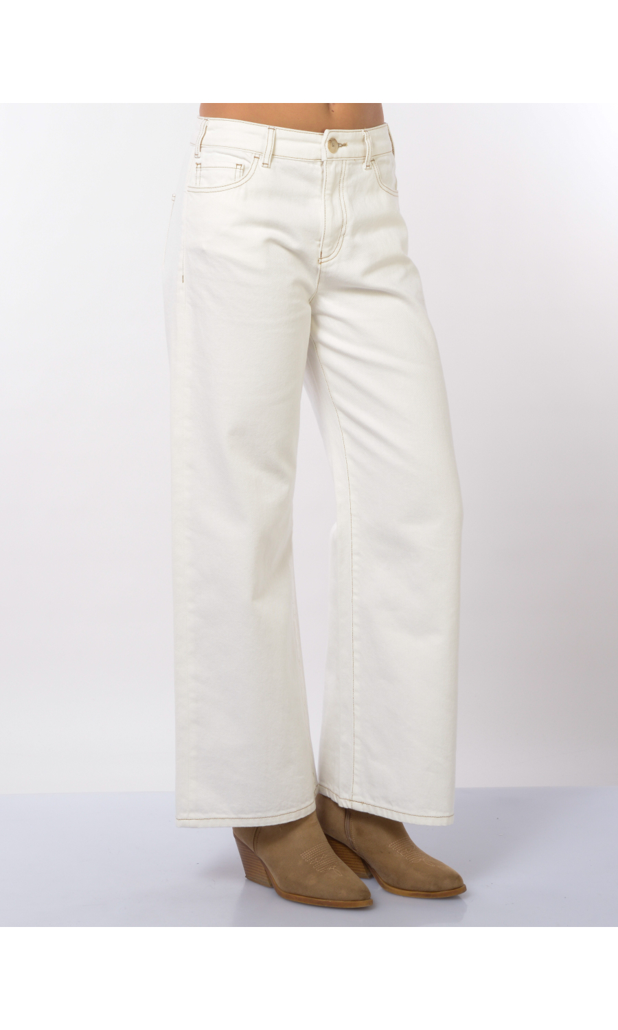 pantalone da donna Emporio Armani ampio in bull di cotone