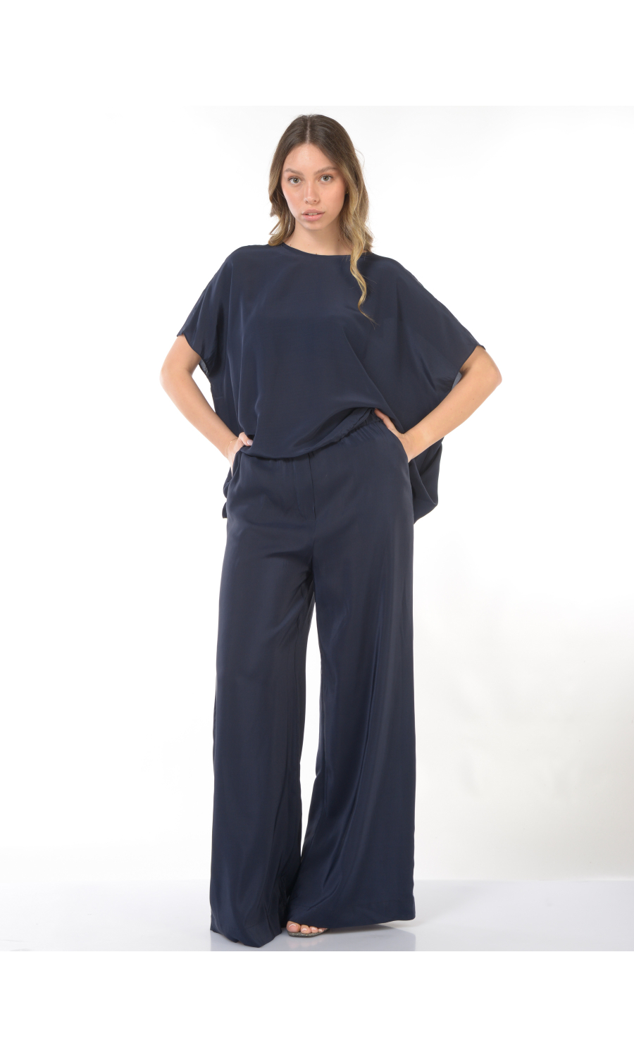 pantalone da donna Icona By Kaos ampio in misto seta