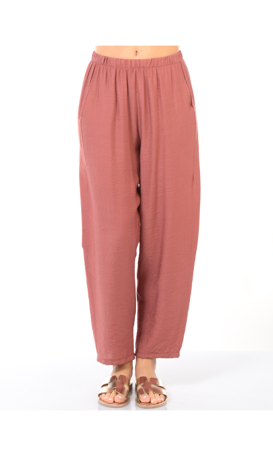 pantalone da donna Jurere carrot in viscosa con elastico
