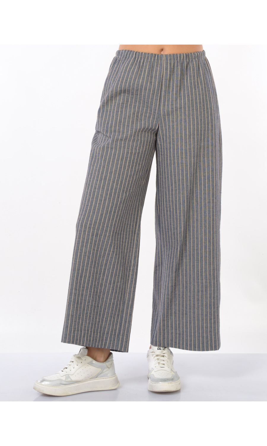 pantalone da donna Jurere ampio a righe effetto jacquard