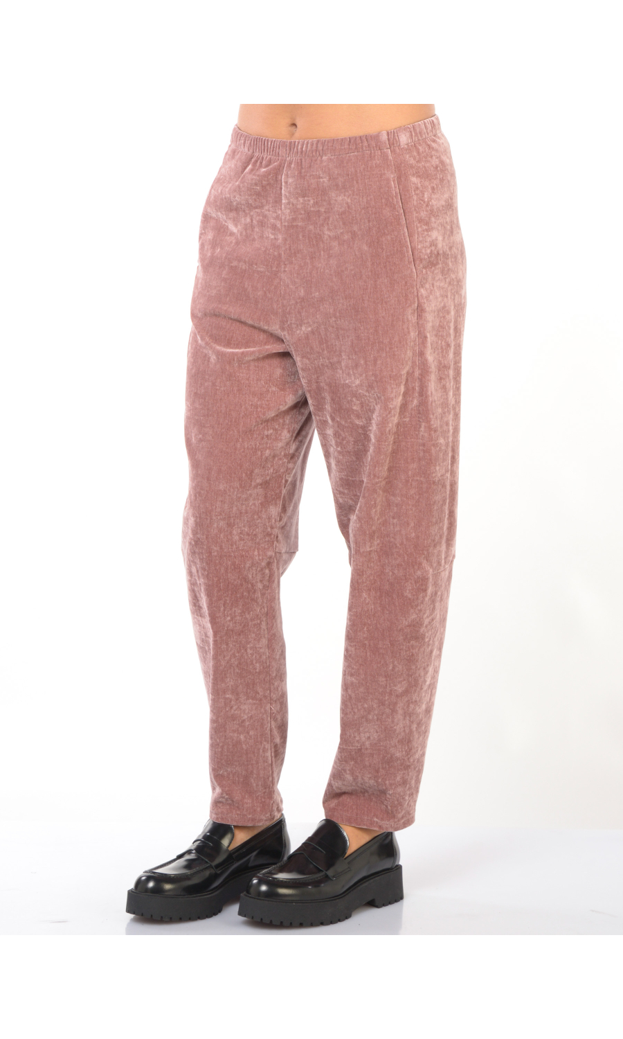 pantalone da donna Jurere effetto velluto con elastico