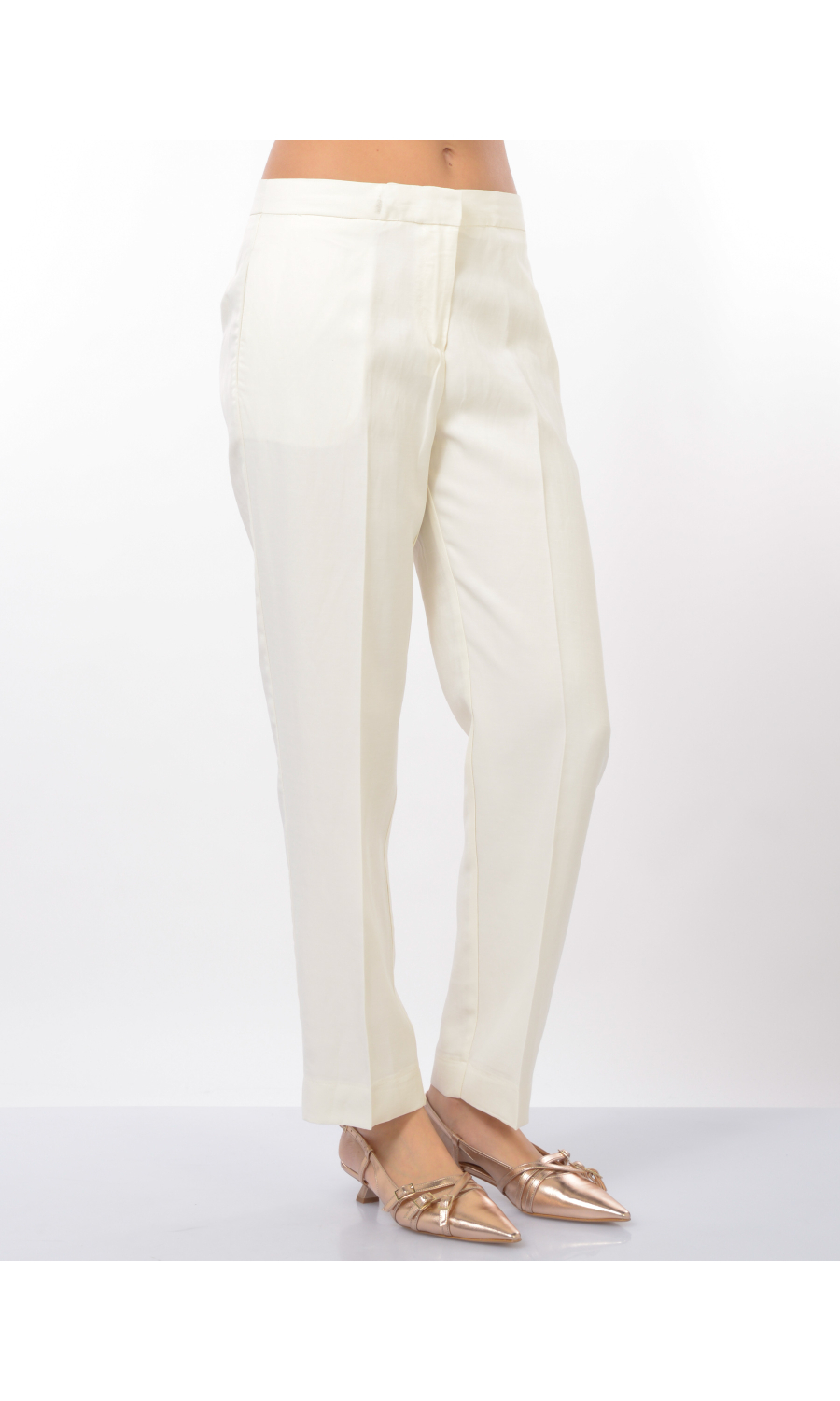 pantalone da donna Kaos cropped in viscosa e lino