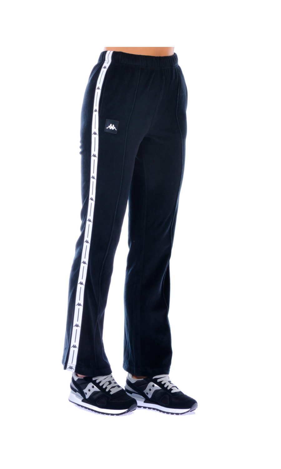 Pantalone donna Kappa in ciniglia di cotone con bande