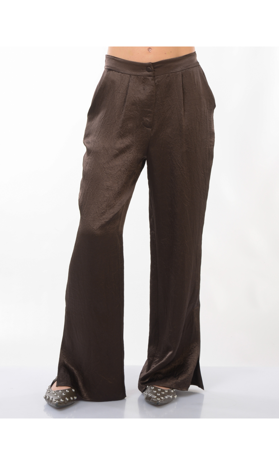 pantalone da donna Liu Jo effetto raso con pinces
