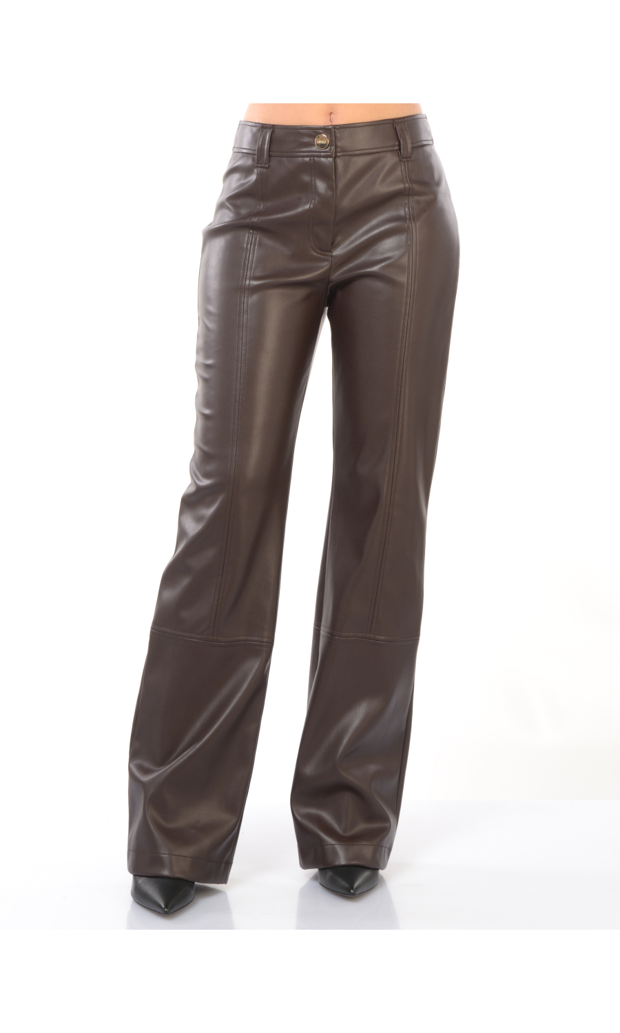 pantalone da donna Liu Jo flare in ecopelle spalmata
