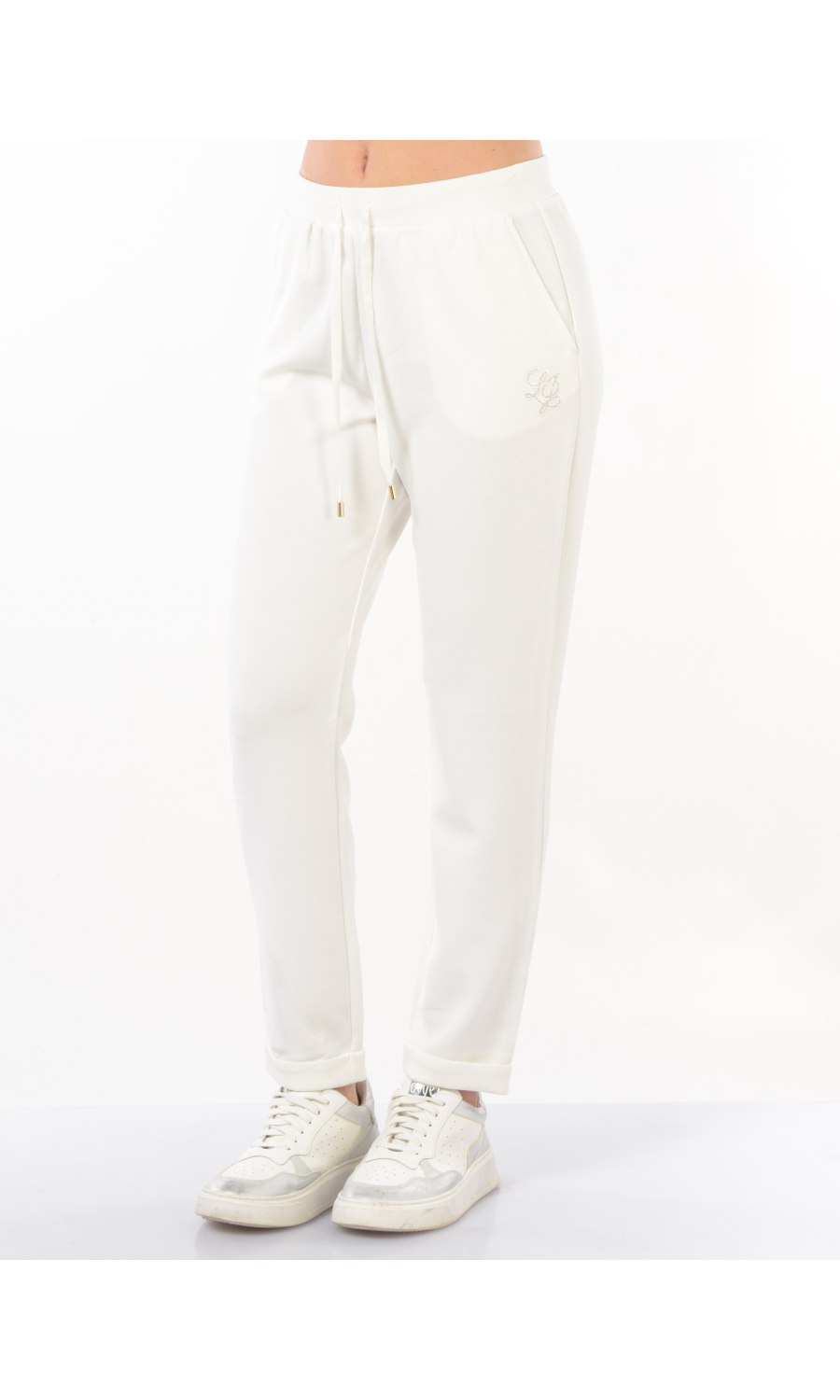 pantalone da donna Liu Jo in felpa con logo di strass