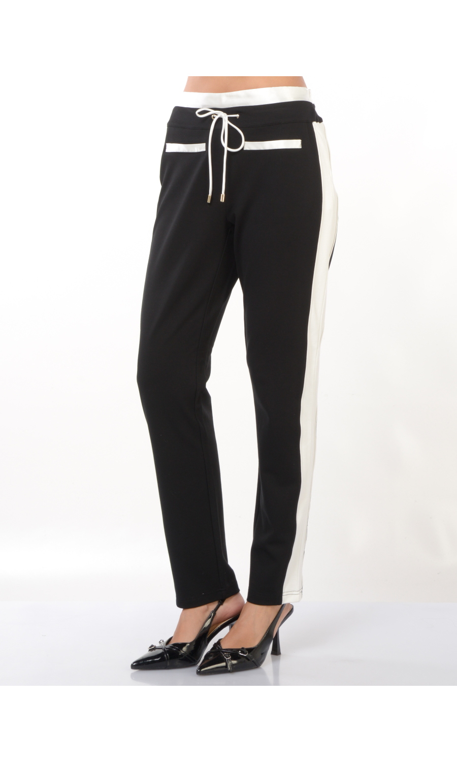 pantalone da donna Liu Jo in jersey con profili a contrasto