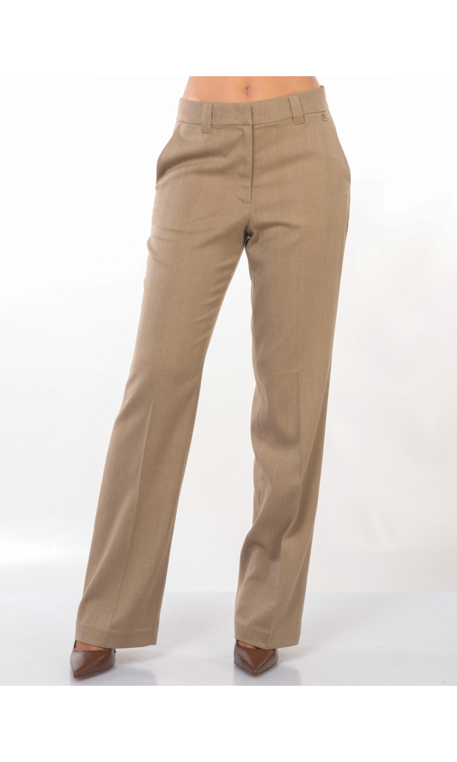 pantalone da donna Liu Jo straight a fantasia a spina