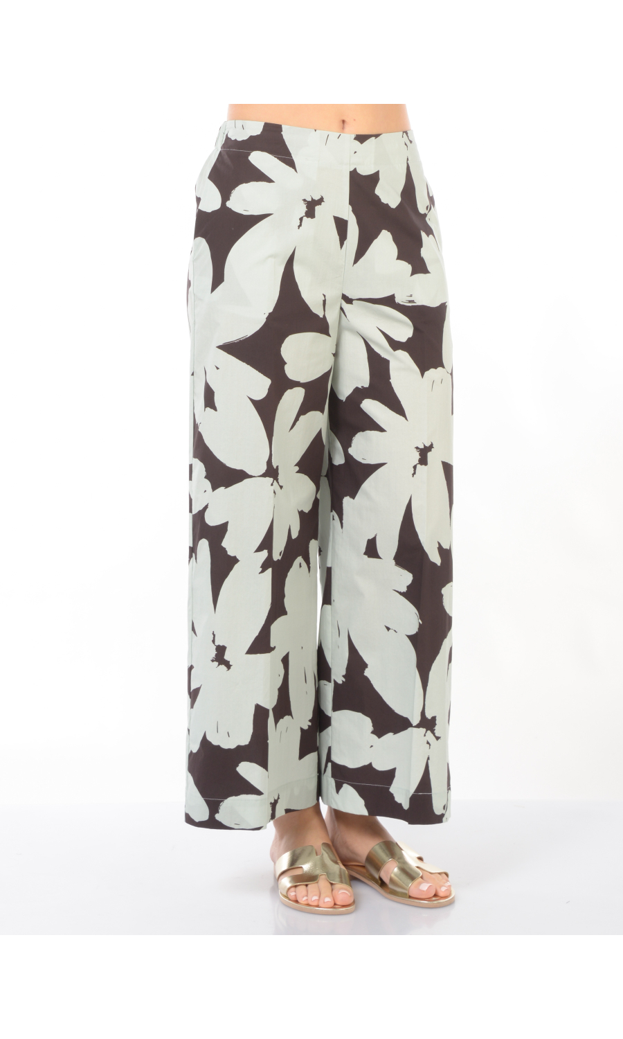 pantalone da donna Meimeij ampio e cropped a fantasia