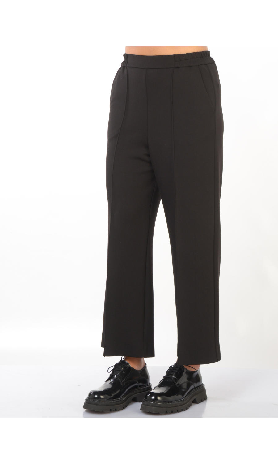 pantalone da donna Meimeij in jersey ampio e cropped