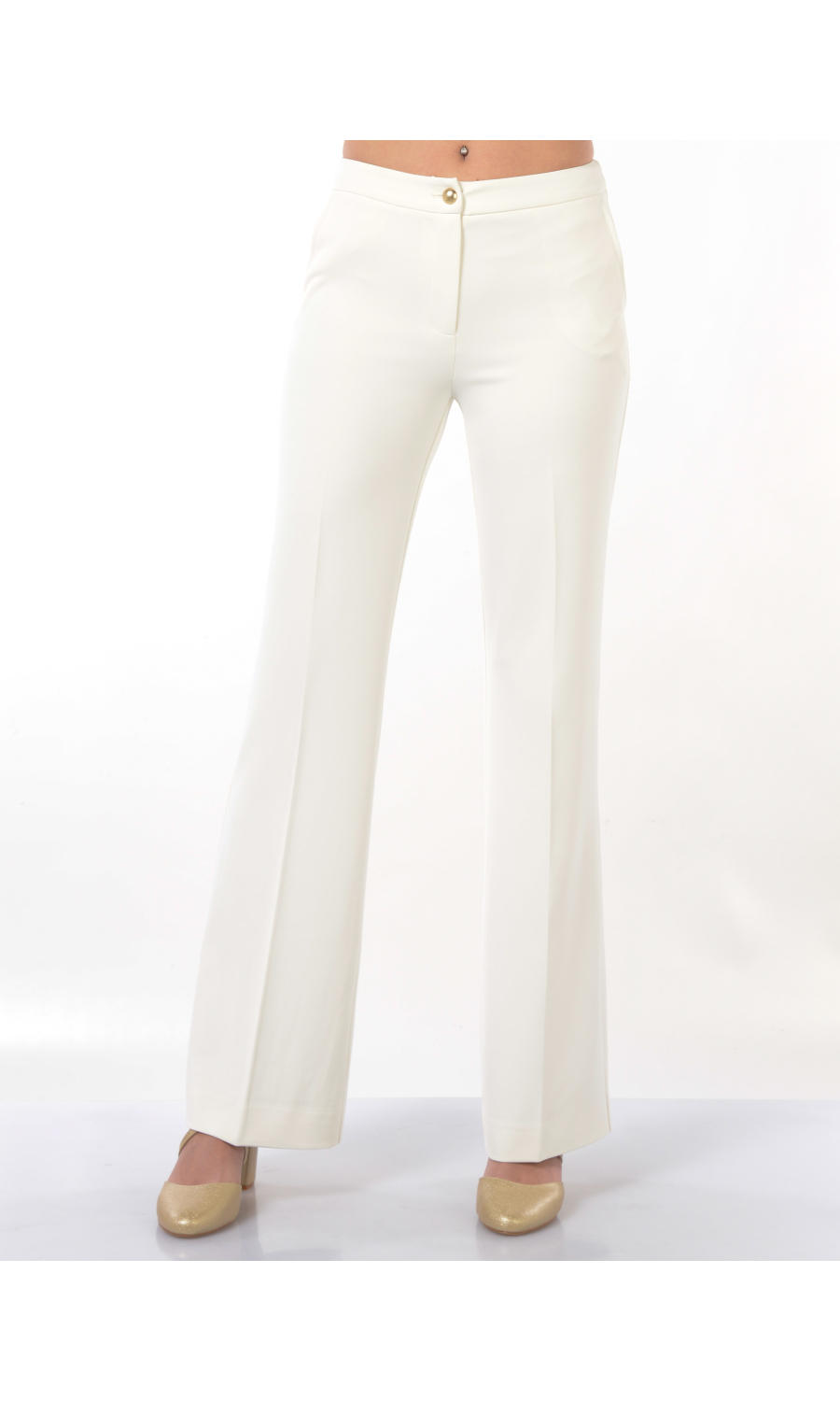 pantalone da donna Nenette flare in crepe stretch