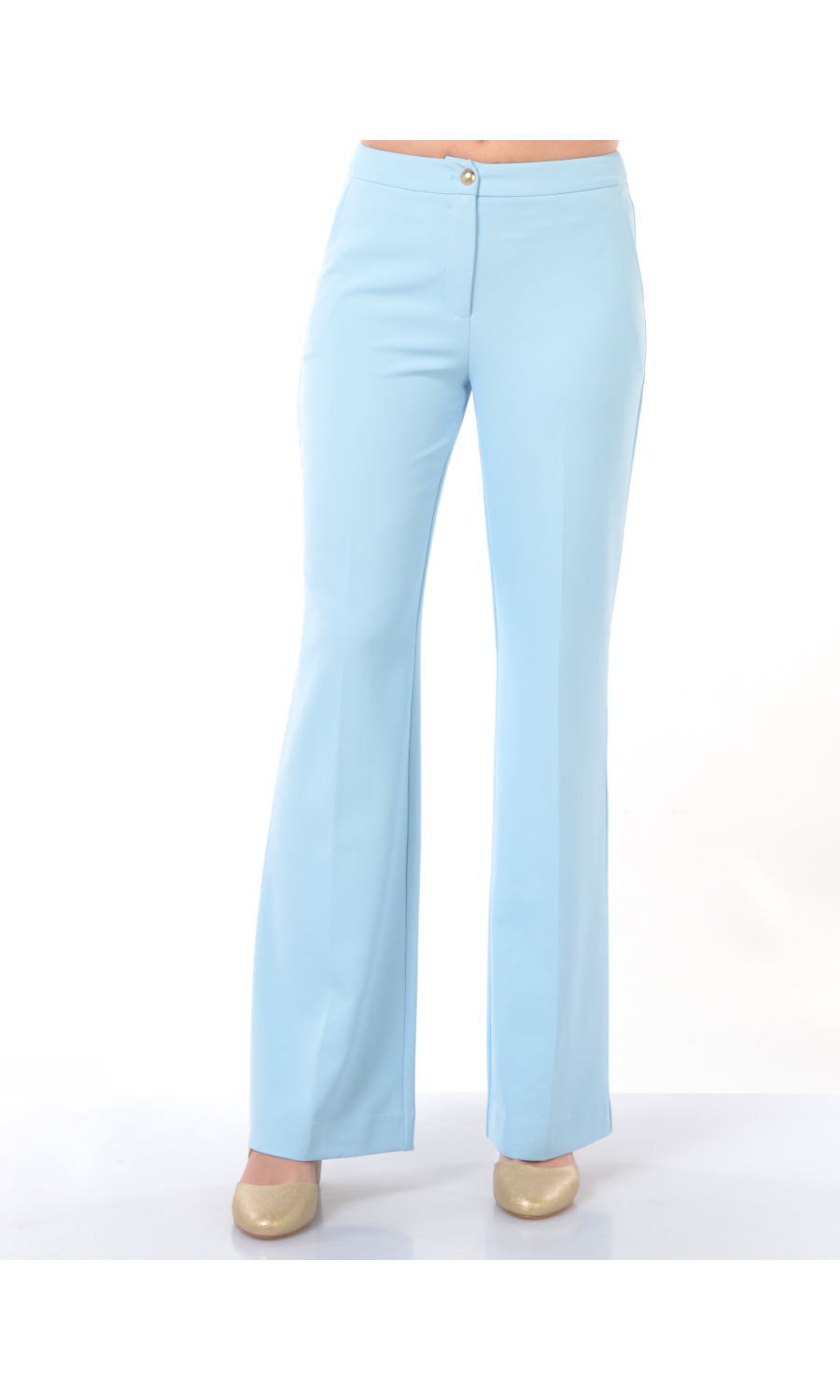 pantalone da donna Nenette flare in crepe stretch