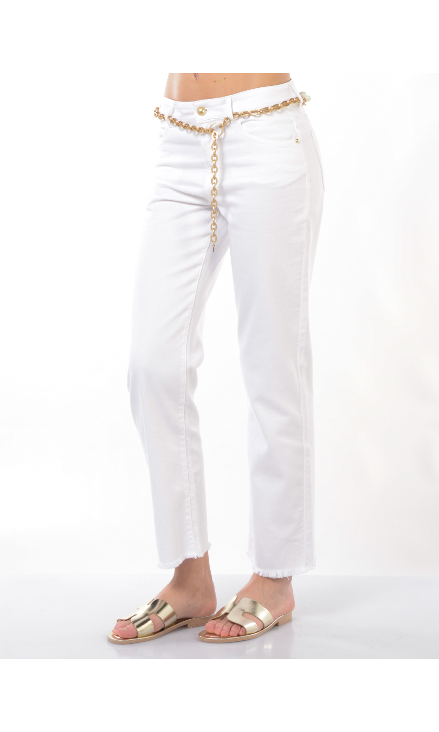 pantalone da donna Nenette cinque tasche con catenella