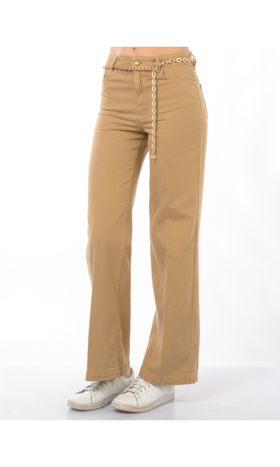 pantalone da donna Nenette cinque tasche con cintura catenella