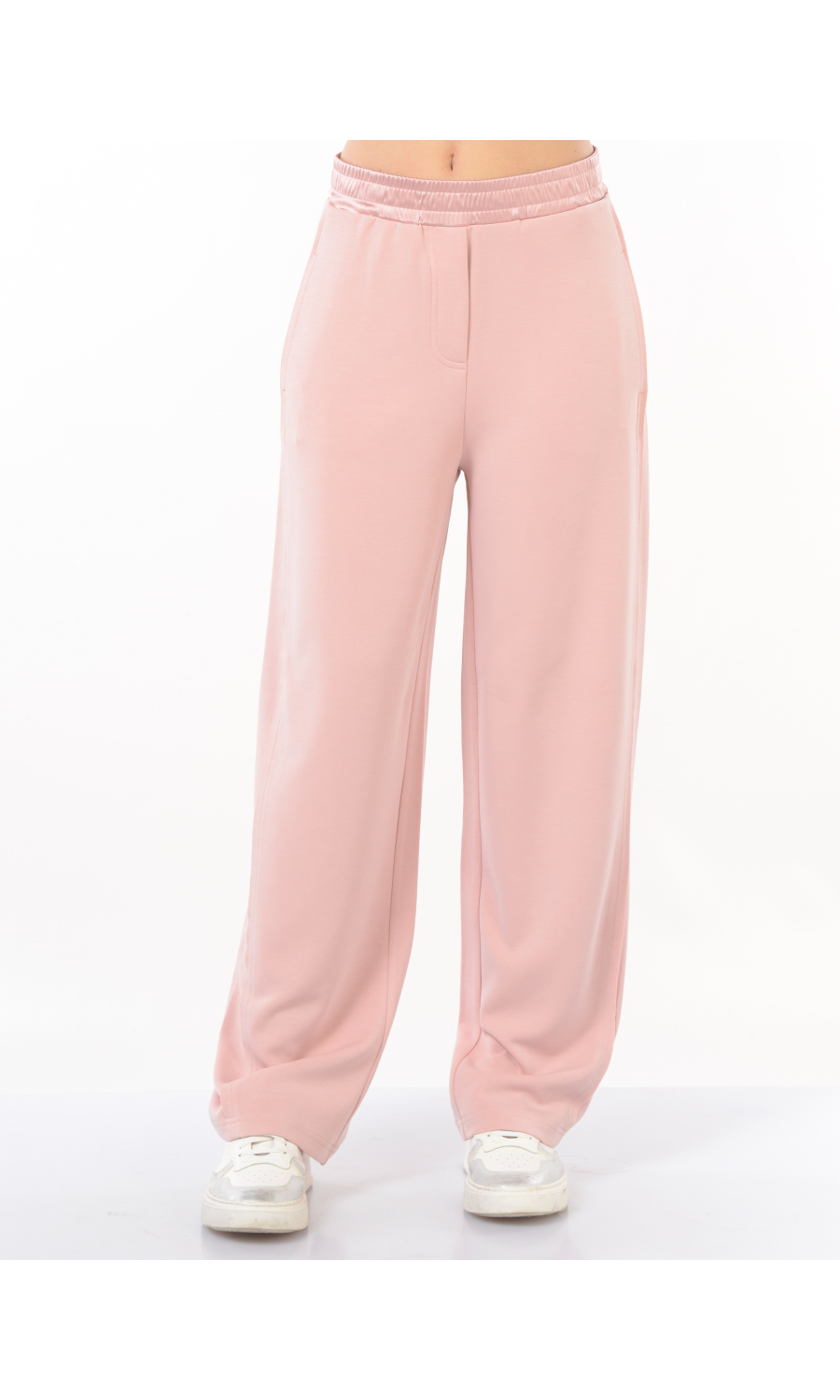 pantalone da donna Oui in jersey fluido con elastico