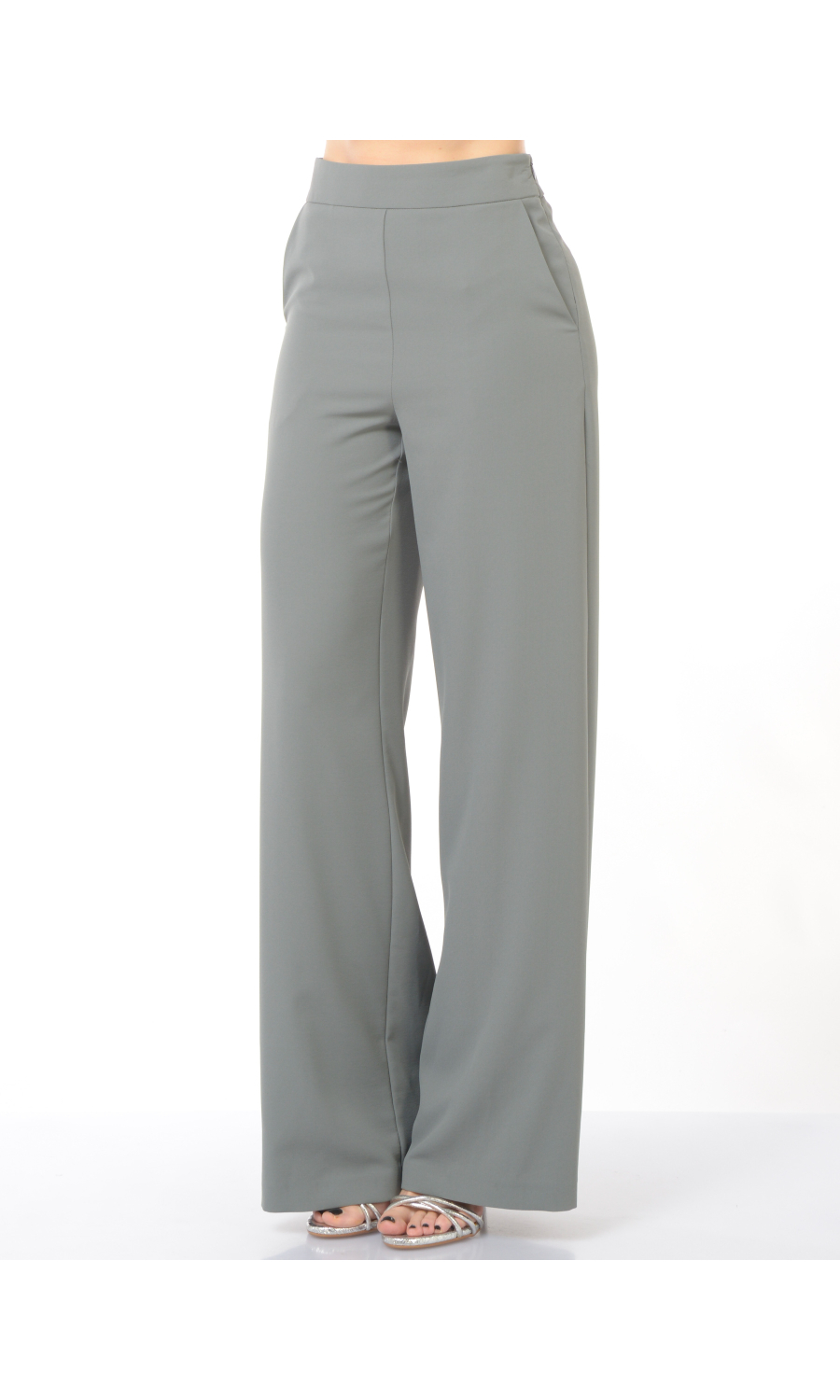 pantalone da donna Patrizia Pepe a palazzo in crepe sable'