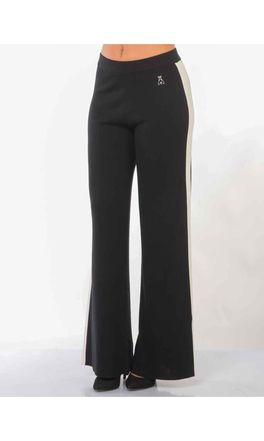 pantalone da donna Patrizia Pepe in maglia con bande a contrasto