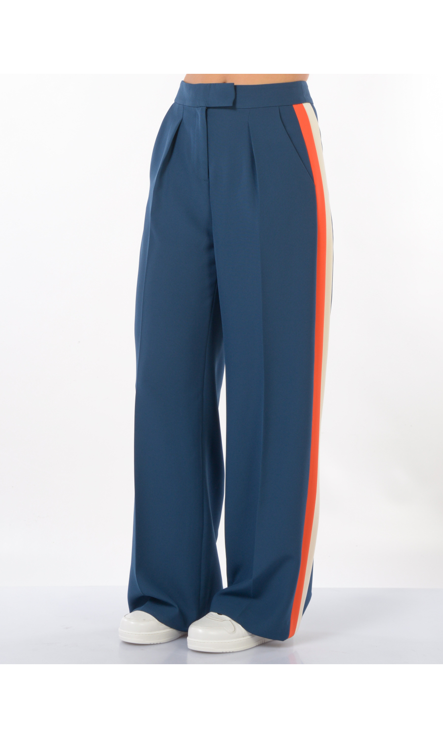 pantalone da donna Patrizia Pepe ampio con bande a contrasto