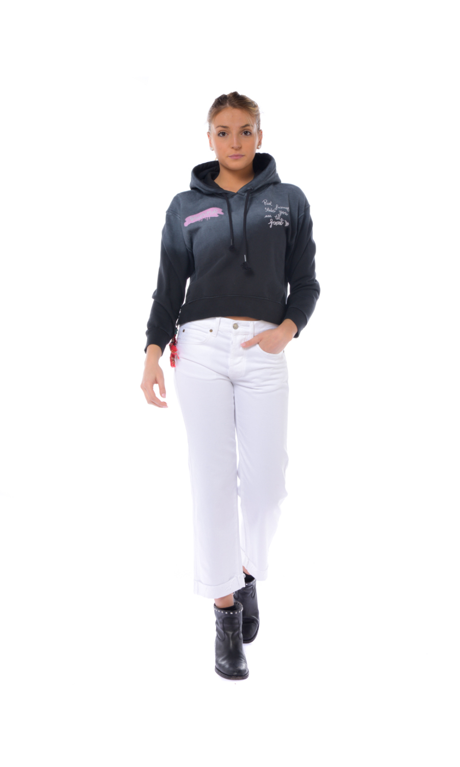 pantalone da donna Roy Roger's cinque tasche con risvolti