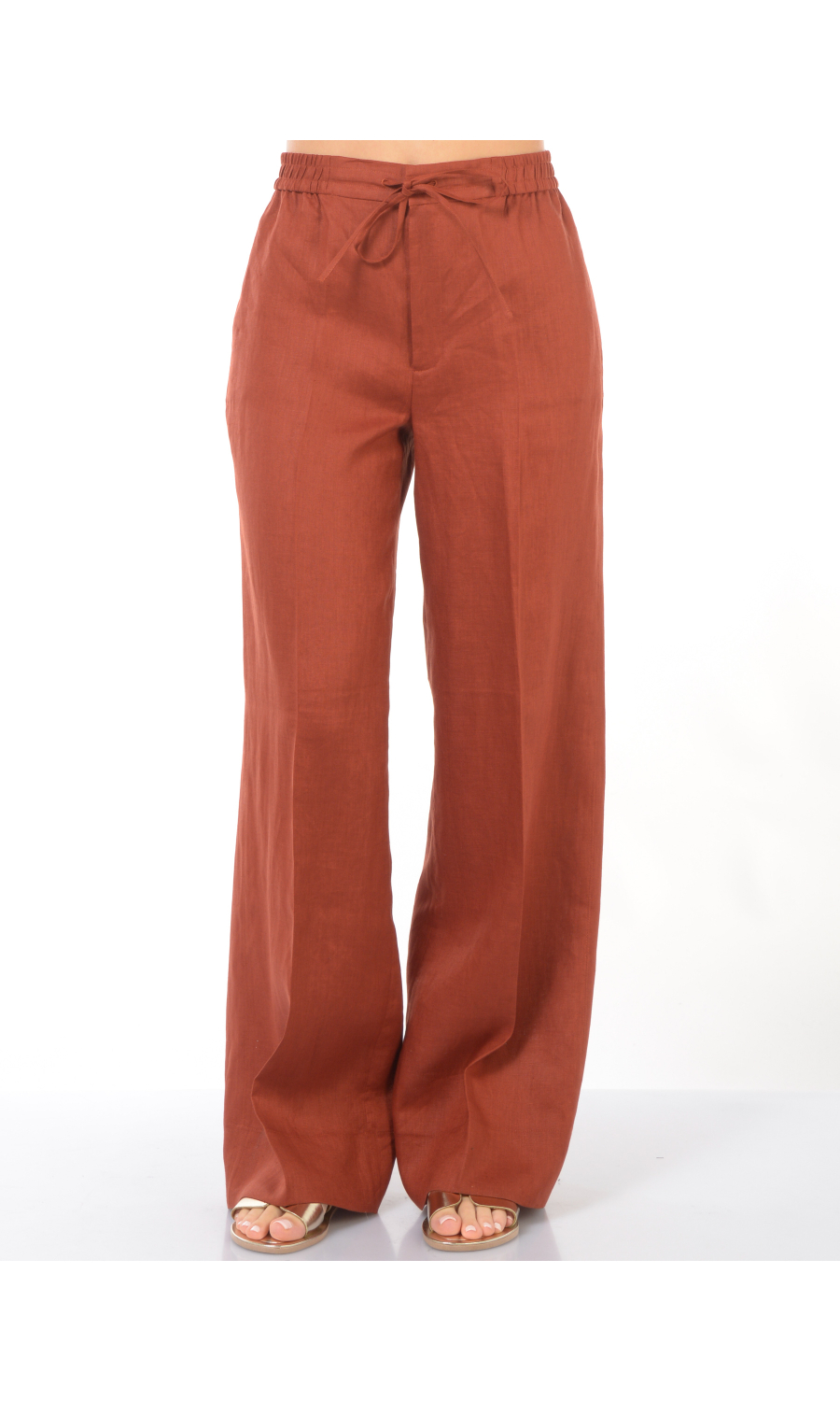 pantalone da donna Twinset in lino con elastico