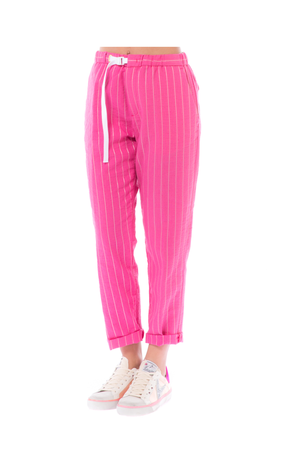 pantalone da donna White Sand gessato con coulisse