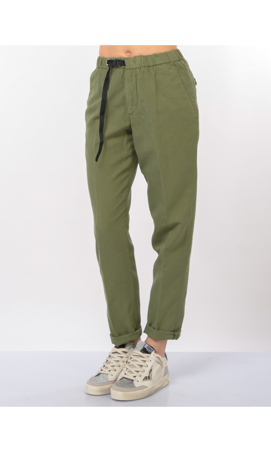 pantalone da donna White Sand in misto lino con coulisse ed elastico