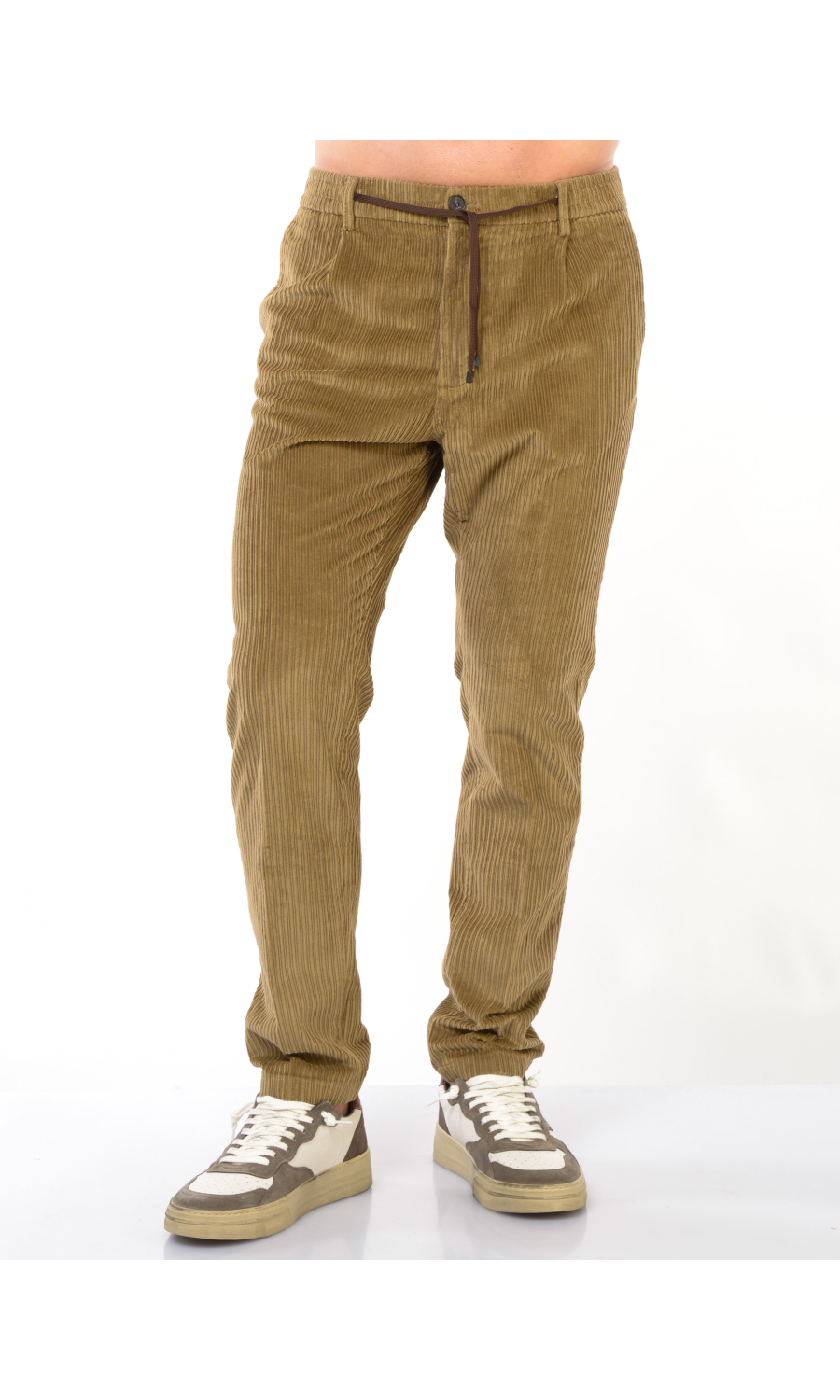 pantalone da uomo Cruna in velluto rigato con coulisse
