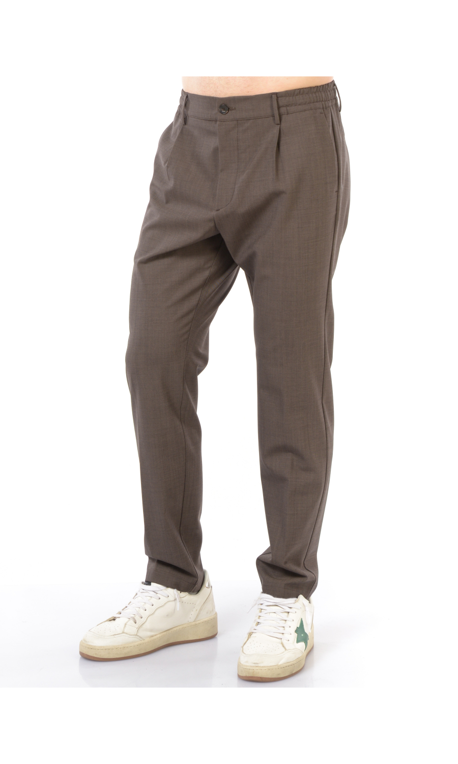 pantalone da uomo Cruna in lana con pinces ed elastico