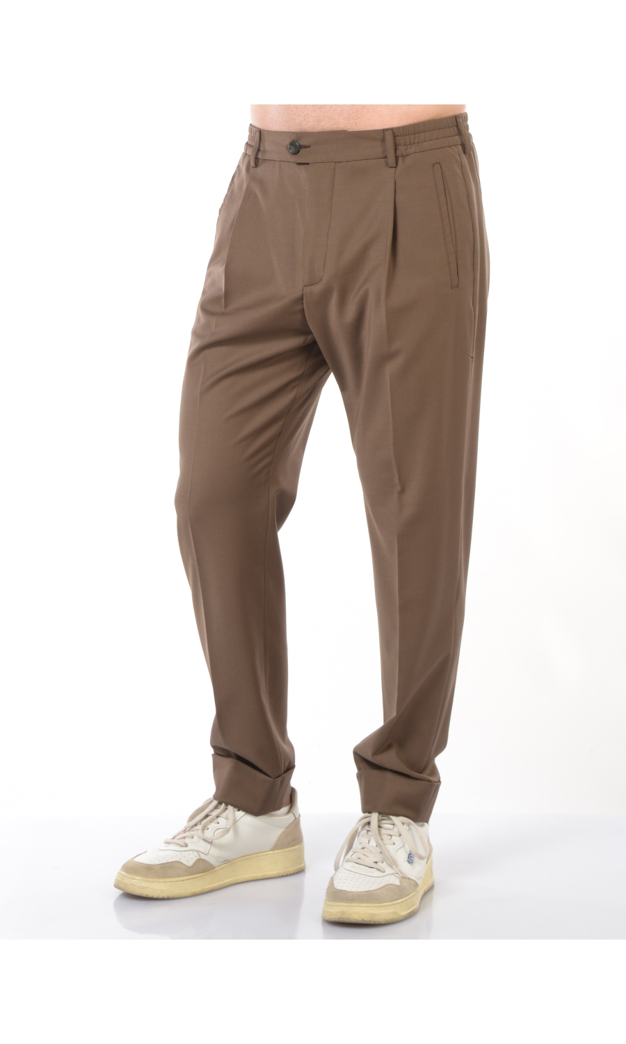 pantalone da uomo Hosio con elastico e pinces