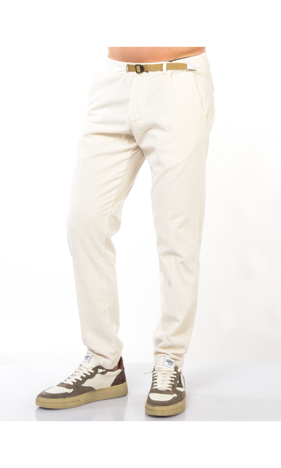 pantalone da uomo White Sand in velluto con coulisse
