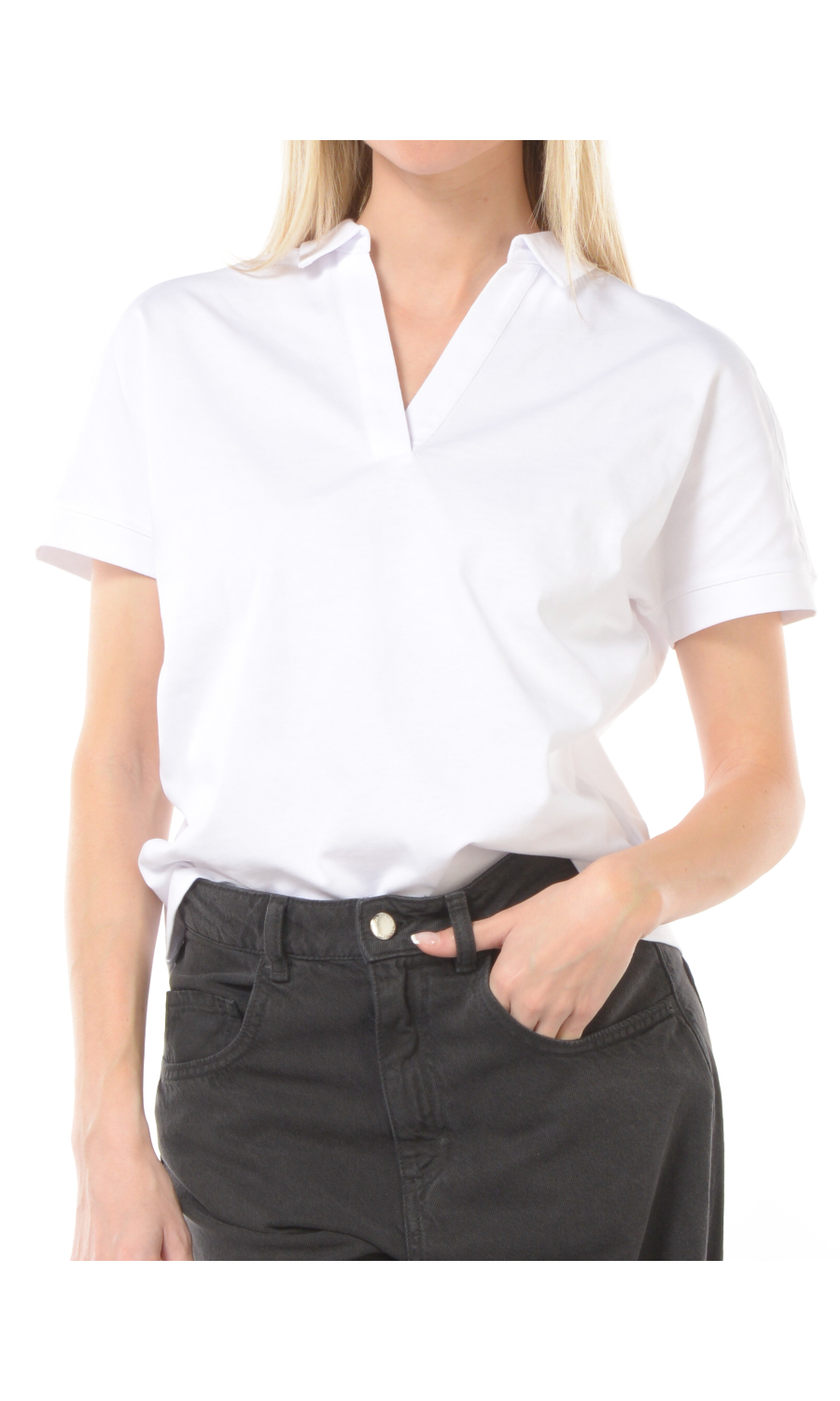 polo da donna K Way Iselie con scollo a V