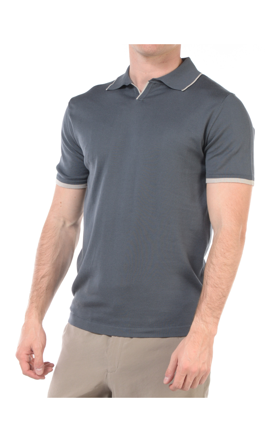 polo da uomo Daniele Fiesoli in maglia con profili