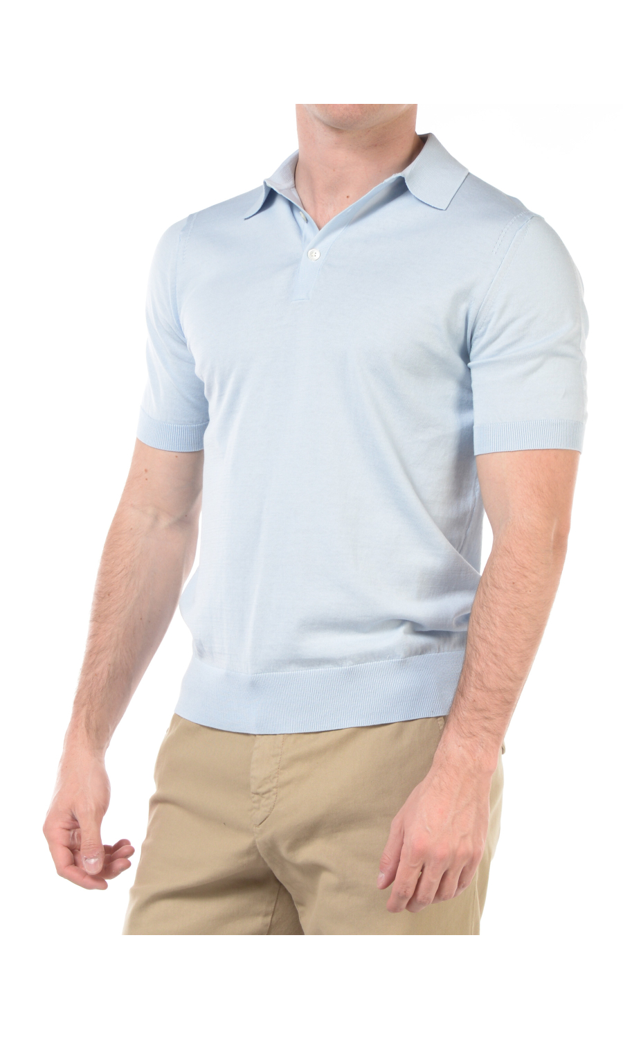 polo da uomo Hosio manica ocrta in maglia