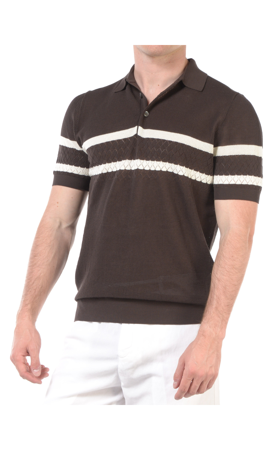 polo da uomo Hosio lavorata a righe