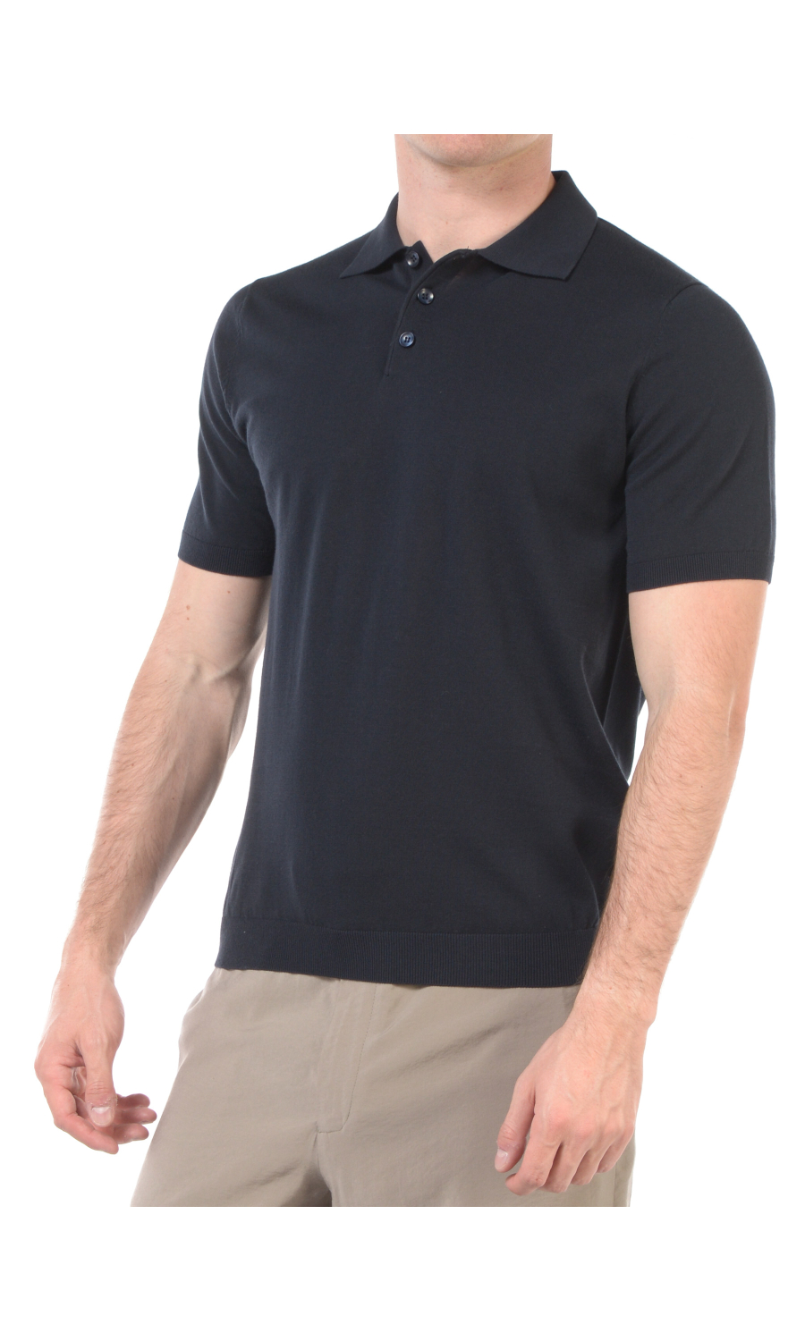 polo da uomo Jeordies in maglia tre bottoni