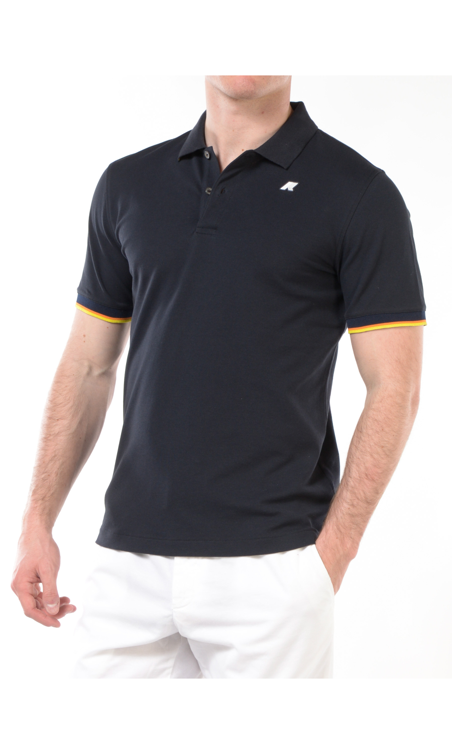 polo da uomo K Way con profili e logo