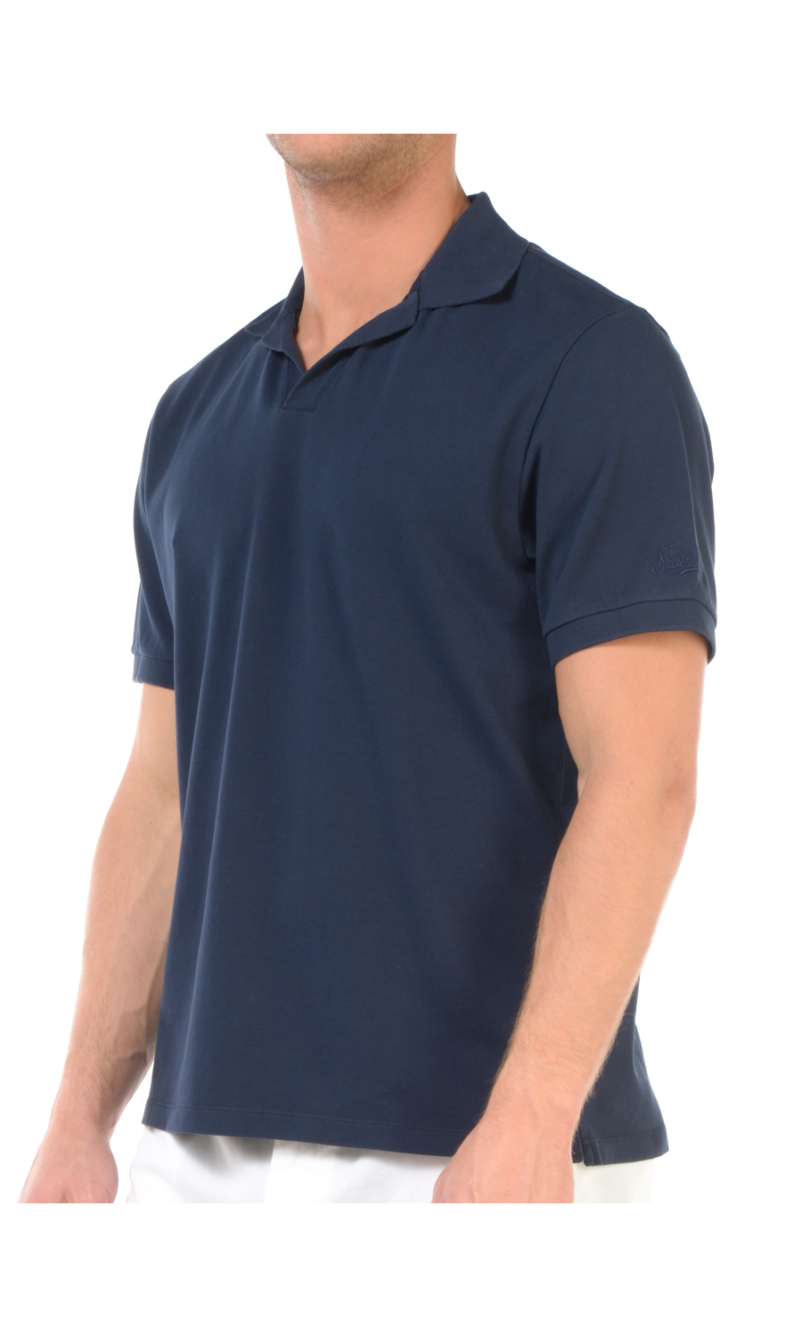 polo da uomo Mc2 Saint Barth in stretch piquet a manica corta