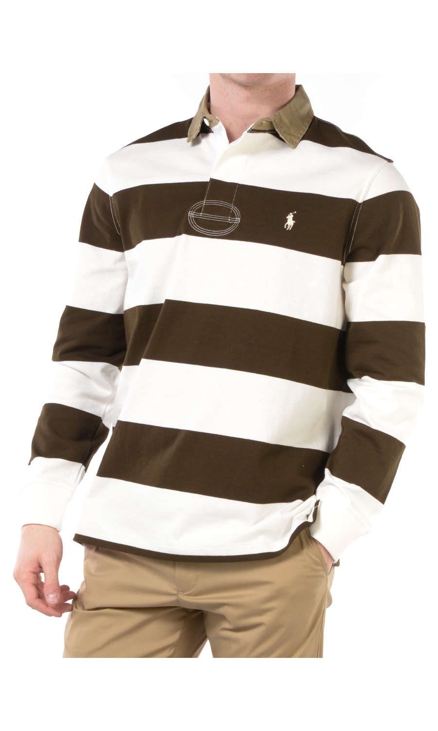 polo da uomo Ralph Lauren manica lunga a righe