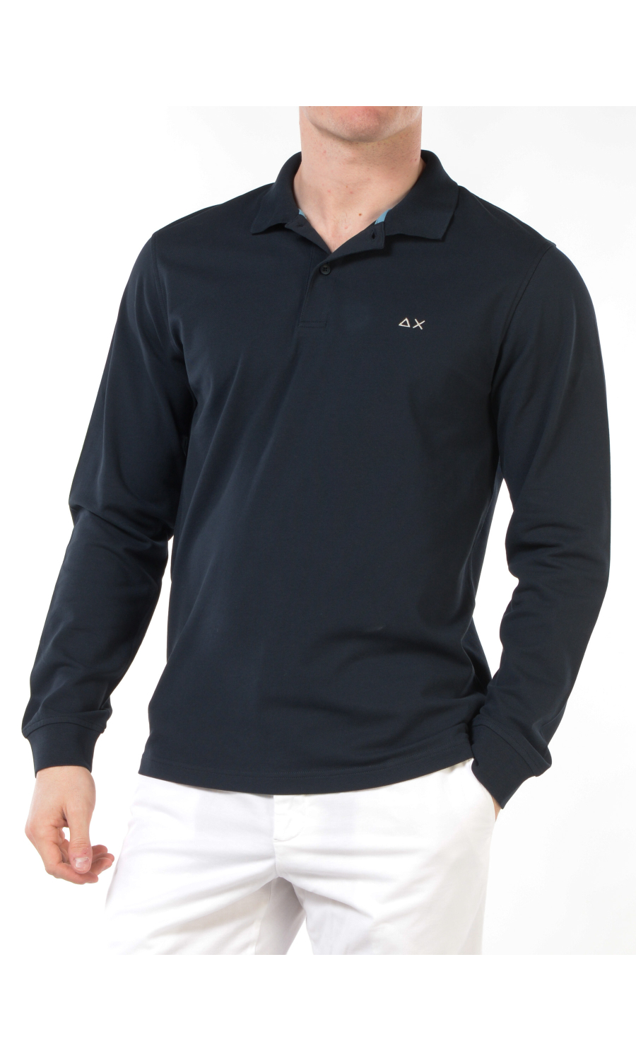 polo da uomo Sun68 a manica lunga con logo