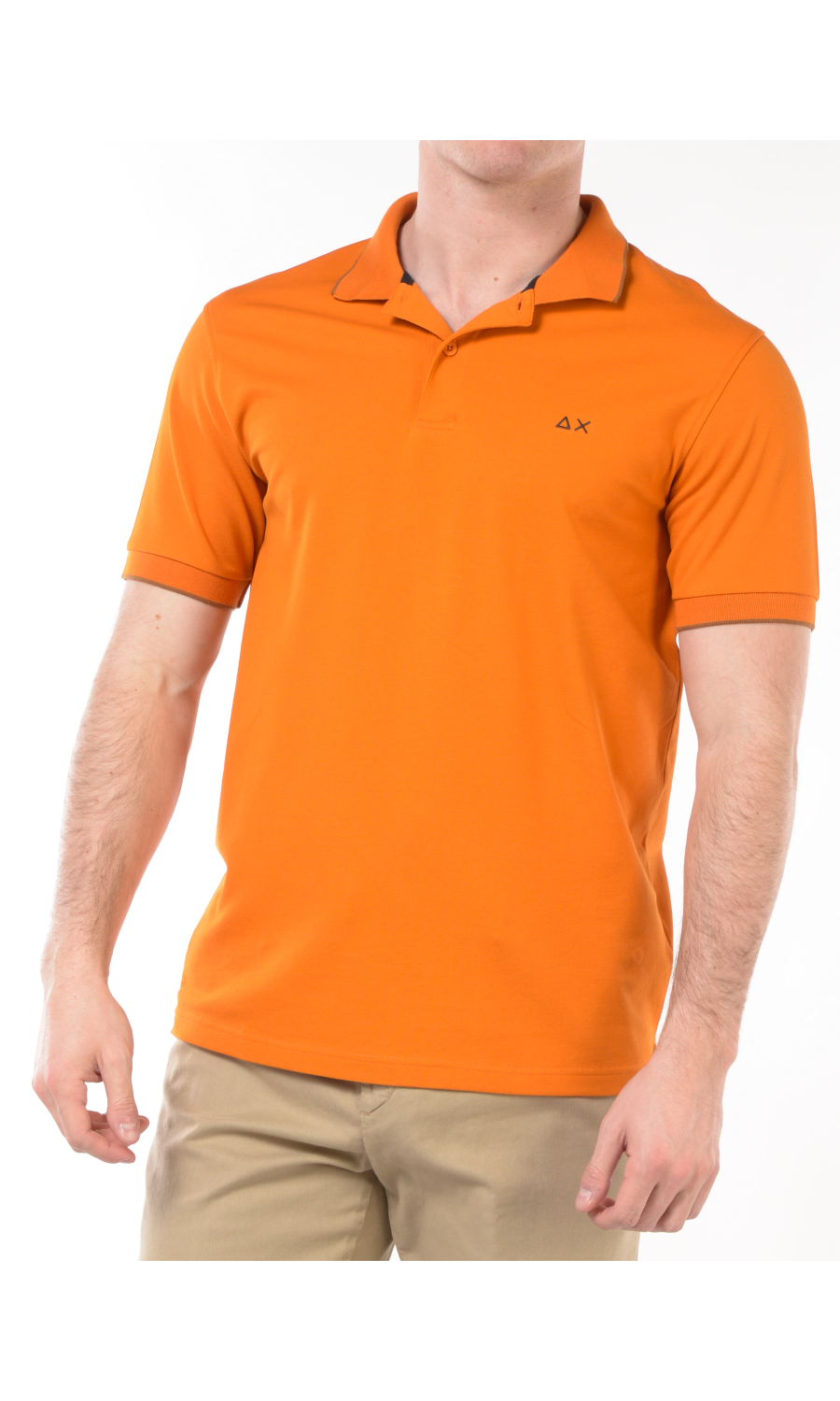 polo da uomo Sun68 con logo e profili a contrasto