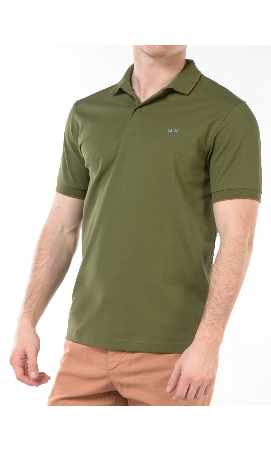 polo da uomo Sun68 con logo e profili a contrasto