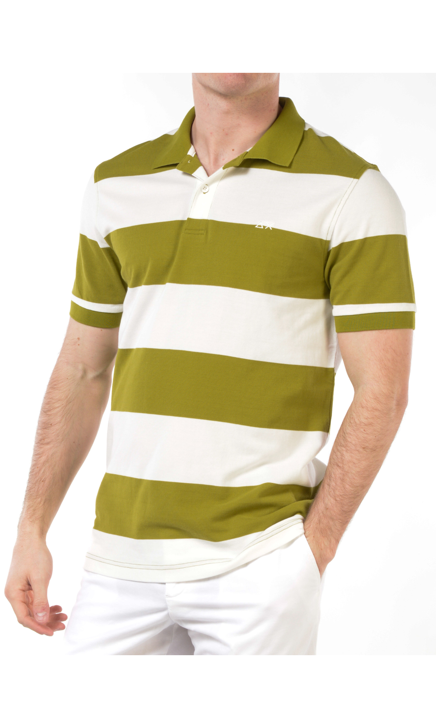 polo da uomo Sun68 a righe con logo