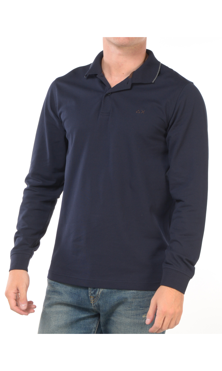 polo da uomo Sun68 a manica lunga con logo