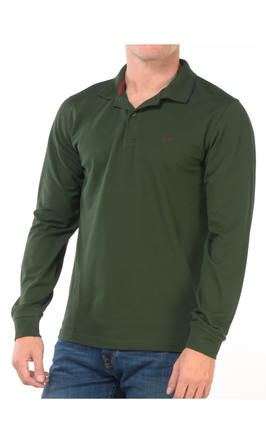 polo da uomo Sun68 a manica lunga con logo