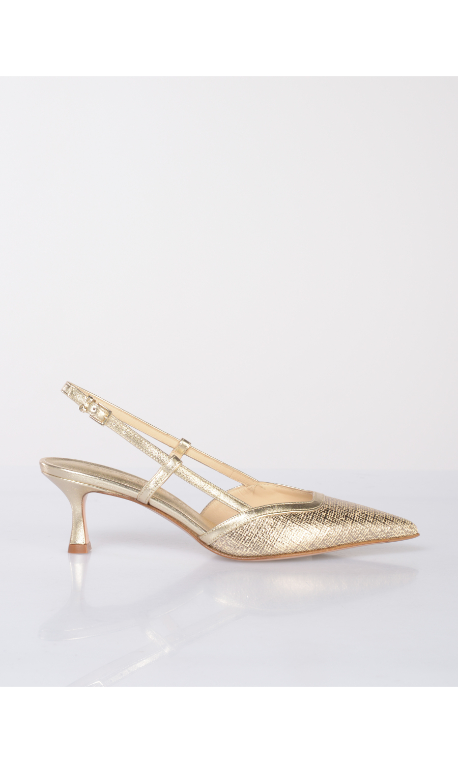 scarpa da donna Sergio Levantesi slingback in vera pelle effetto raffia