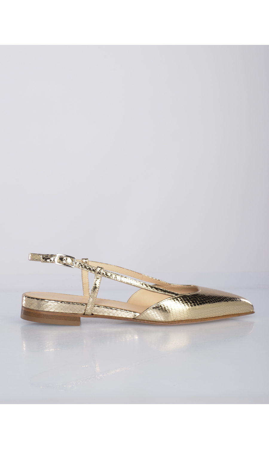 scarpa da donna Sergio Levantesi slingback effetto laminato